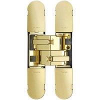 Loops 100 x 22mm Adjustable Medium Duty Concealed Hinge Brass Plated Internal Door in Metallics
