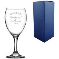 Uniqueful Personalised Worlds Best Husband Engraved Wine Glass for Anniversary in Clear | Size: 100ml