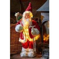 Marco Paul 30cm Pre-Lit Santa Claus Christmas Decoration in Red