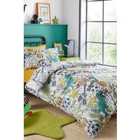 Bedlam 'Doodle Zoom' Childrens Easy Care Duvet Cover Set | Size: Double