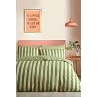Fusion 'Bold Stripe' Striped Print Duvet Cover Set in Green | Size: Double