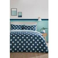 Fusion 'Polka Spot' All Over Spot Print Duvet Cover Set in Blue | Size: King