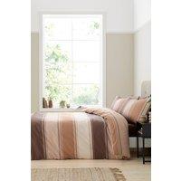 Fusion 'Betley' Classic Wide Stripe Duvet Cover Set in Natural | Size: Super King