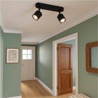 Loops Sleek Modern Black LED Ceiling Spotlight for Stylish Bathrooms