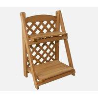 MANTRARAJ 2 Tier Wooden Planter Rack Flower Plant Display Stand Shelves in Brown