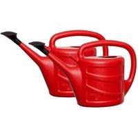 MANTRARAJ 2PK Plastic Watering Can Rose Head Detachable Garden Water Can 7L Red