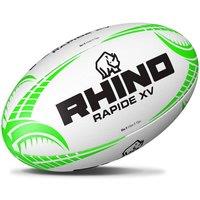 Rhino Rapide XV Rugby Ball 4 in White