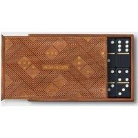 Suck UK Deluxe Dominoes Set - Luxury Wooden Box Game in Brown