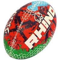 Rhino Graffiti Rugby Ball in Red