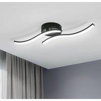 Goeco LED Ceiling Light, 12 W, Modern Acrylic Ceiling Chandelier, 6500 K in Black