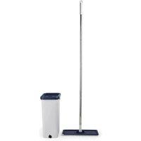 Nordara Grey Flat Mop Set - Dual Compartment Bucket & Self-Wringer
