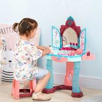AIYAPLAY 31 Piece Kids Dressing Table with Magical Princess Mirror, Light in Pink