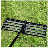 Living and Home Garden Lawn Levelling Rake, Garden Lawn Lute with Foldable Head & Detachable Handle for Levelling Soil, Grass, Golf Field