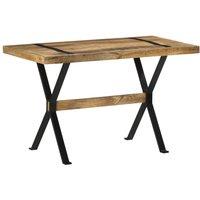 Berkfield Home Dining Table 120x60x76 cm Rough Mango Wood in Brown | Size: 120 x 60 x 76 cm