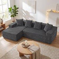 Dprodo 261CM Modular Left L-Shaped Sectional Sofa, 4 Seater Corner Sofa in Grey