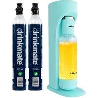 Drinkmate OmniFizz Soda Maker, Sparkling Water Machine with 2x 60L CO2 Cylinders in Aqua