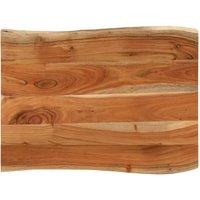 Berkfield Home Table Top 80x60x3.8 cm Rectangular Solid Wood Acacia Live Edge in Brown