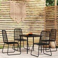 Berkfield Home 5 Piece Garden Dining Set Black