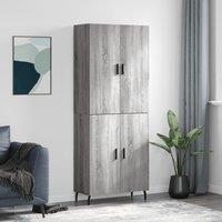 Berkfield Home Highboard Grey Sonoma 69.5x34x180 cm Engineered Wood