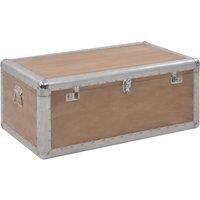 Berkfield Home Storage Box Solid Fir Wood 91x52x40 cm Brown | Size: 91 x 52 x 40 cm