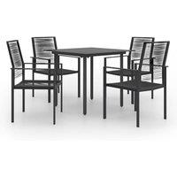 Berkfield Home 5 Piece Garden Dining Set in Black