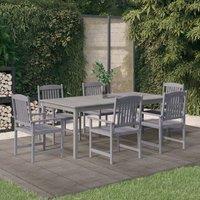 Berkfield Home 7 Piece Garden Dining Set Solid Wood Acacia Grey