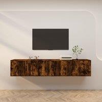 Berkfield Home Wall-mounted TV Cabinets 2 pcs Smoked Oak 100x34.5x40 cm in Brown