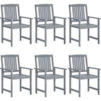 Berkfield Home Garden Chairs 6 pcs Solid Acacia Wood Grey