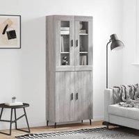 Berkfield Home Highboard Grey Sonoma 69.5x34x180 cm Engineered Wood