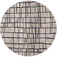 Ted Baker Indoor Outdoor Crouch Round Abstract Rug in Black | Size: 160 cm diameter