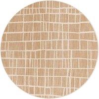 Ted Baker Indoor Outdoor Crouch Round Abstract Rug in Beige | Size: 200 cm diameter