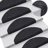 Berkfield Home Self-adhesive Stair Mats 5 pcs Black 65x21x4 cm Needle Punch | Size: Medium