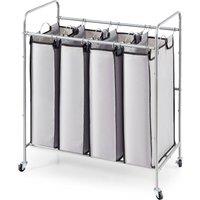 VEVOR Sturdy Laundry Sorter Cart With Lockable Wheels & 4 Removable Bags in Grey