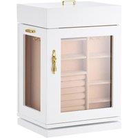 Ferand Elegant Jewelry Box With 360 Rotation & Magnetic Door in White