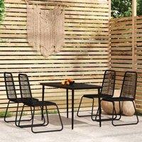 Berkfield Home 5 Piece Garden Dining Set Black