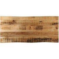 Berkfield Home Table Top Live Edge 90x40x3.8 cm Solid Wood Rough Mango in Brown