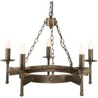 Netlighting Cromwell 5 Light Chandelier Old Bronze Finish E14 in Brown