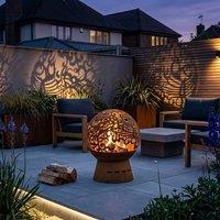 Garden Greatness Helios Laser Cut Dragon Fireglobe Fire-pit in Burnt Orange | Size: 1 Pack
