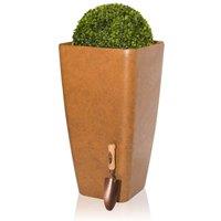 Primrose Aged Rust Curved Flared Square Planter Plant Pot Stone Effect 76cm in Copper