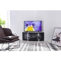 Centurion Supports PANGEA Beam-Thru Curved Tru-Corner Flat Screen 32-55 TV Cabinet in Black