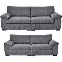 SOFASELECTION UK Amalfi 3+2 Seater Split Sofa Soft Fabric in Grey | Size: 5 Pack