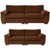 SOFASELECTION UK Amalfi 3+2 Seater Split Sofa Soft Fabric in Brown | Size: 5 Pack