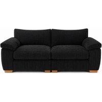 Bliss Furniture Amalfi 2 Seater Split Sofa Soft Fabric in Black | Size: 2 Person