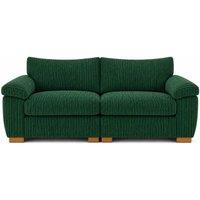 SOFASELECTION UK Amalfi 2 Seater Split Sofa Soft Fabric in Green | Size: 2 Pack