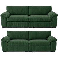 SOFASELECTION UK Amalfi 3+2 Seater Split Sofa Soft Fabric in Green | Size: 5 Pack
