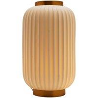 Hestia Tall Ribbed Lantern Style Lamp in White