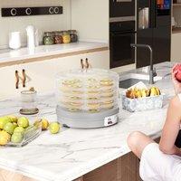 HOMCOM 5 Tier Food Dehydrator for Drying Fruit Meat Vegetable Pet Treat in Grey