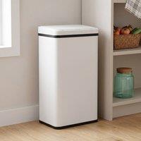 HOMCOM Kitchen Bin with Fast Motion Sensor, 40L Stainless Steel Sensor Bin in White | Size: Medium
