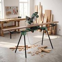 HOMCOM Universal Mitre Saw Stand with Adjustable Rollers & Support Arms in Green