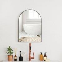 HOMCOM Arch Bathroom Mirror, Wall Mirror with Steel Frame, 50 x 70cm, Black | Size: 50 x 70 cm